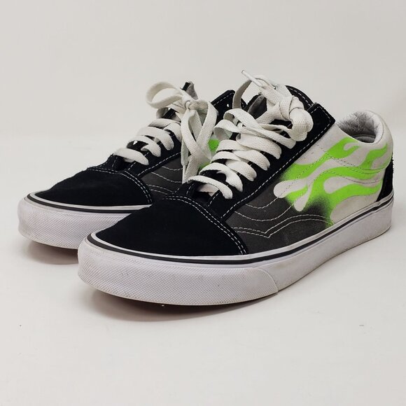 Vans Old Skool Flame Low Black Suede True White Men's 7.5/ Women’s 9 - Picture 1 of 10